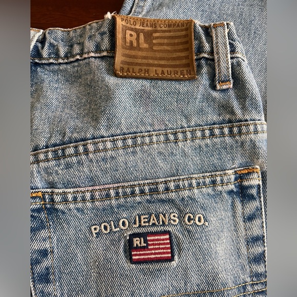 Vintage Polo Jeans Co. 90s Ralph Lauren Denim 32x32 USA Flag Embroidered - Picture 13 of 14